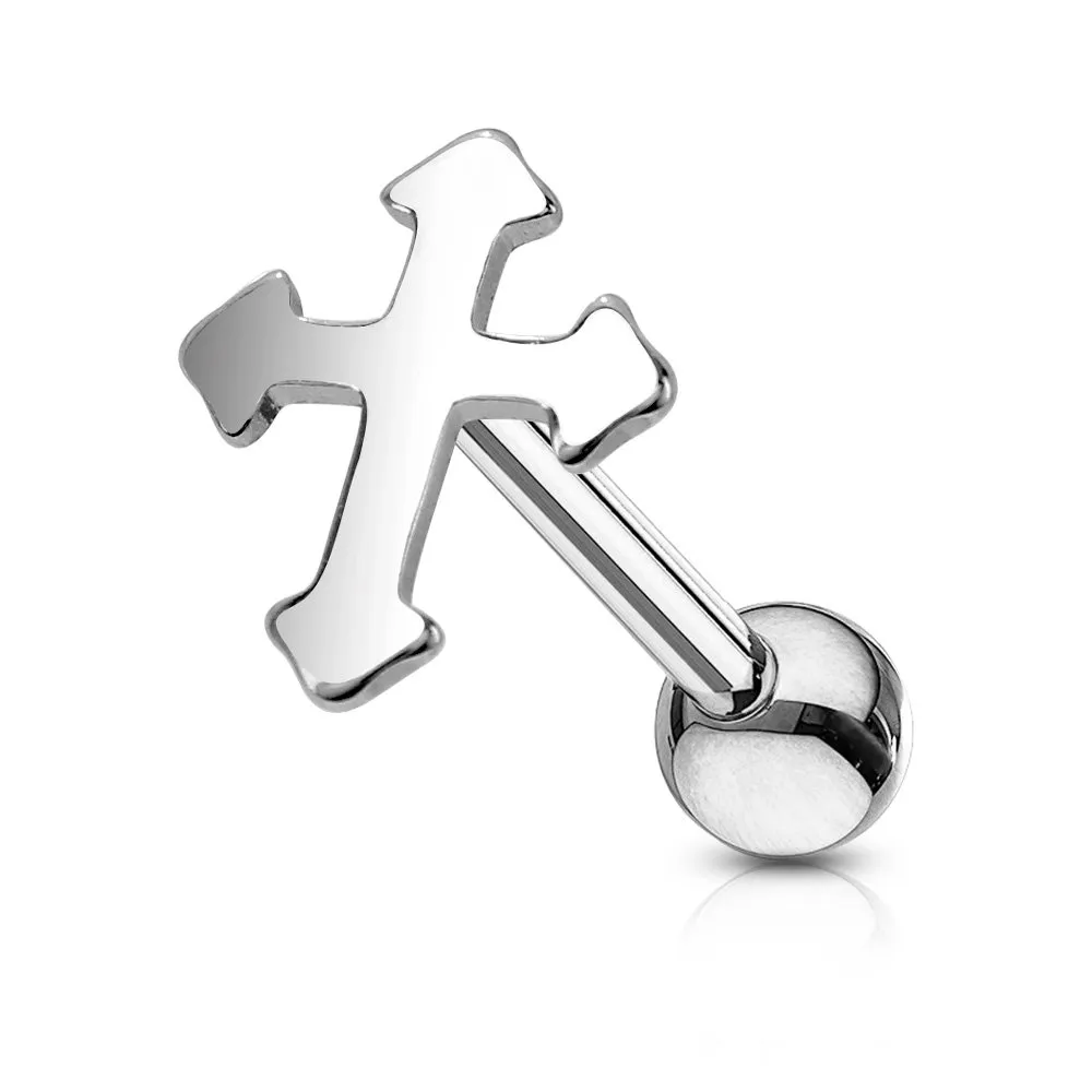 Piercing Helix di Acciaio con Croce COLORE ARGENTO 