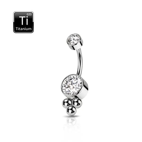 Piercing Ombelico con Pietre in Titanio