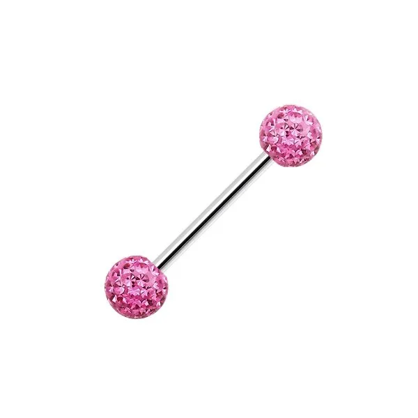 	Barbell con Palline con Brillantini misura 1.6 x 16 mm colore fucsia