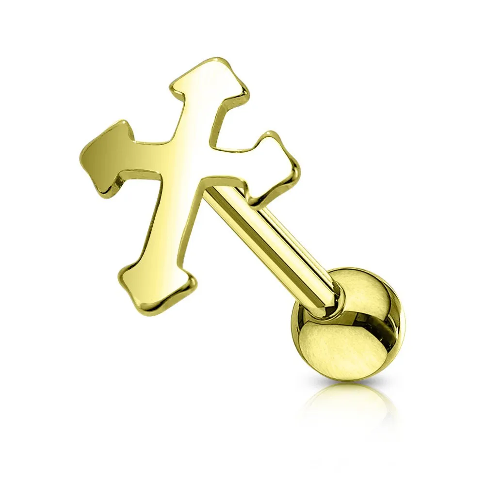  Piercing Helix di Acciaio con Croce COLORE ARGENTO 