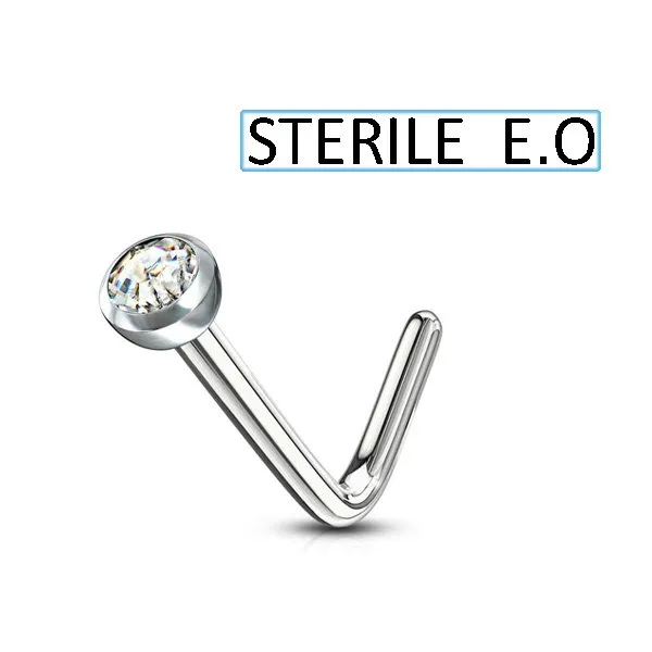Piercing Naso in Acciaio 316L con brillantino sterile
