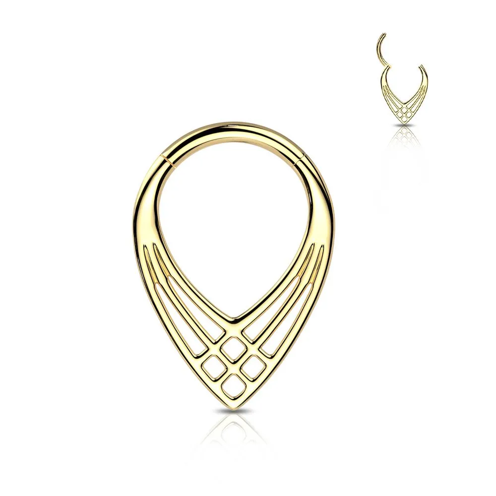  Segment Ring Zig Zag Chevron MISURA 1.2 X 10 COLORE ORO 