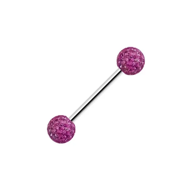 	Barbell con Palline con Brillantini misura 1.6 x 14 mm colore Viola 