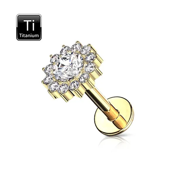 Helix - Tragus in titanio forma di fiore con zircone