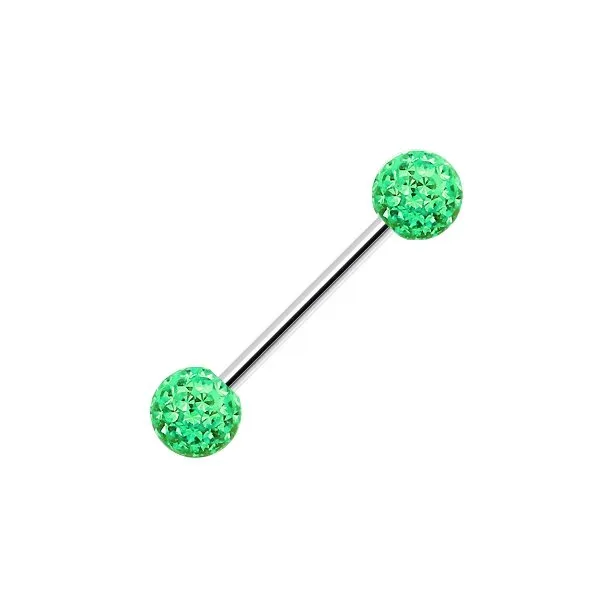 	Barbell con Palline con Brillantini misura 1.6 x 16 mm colore Verde