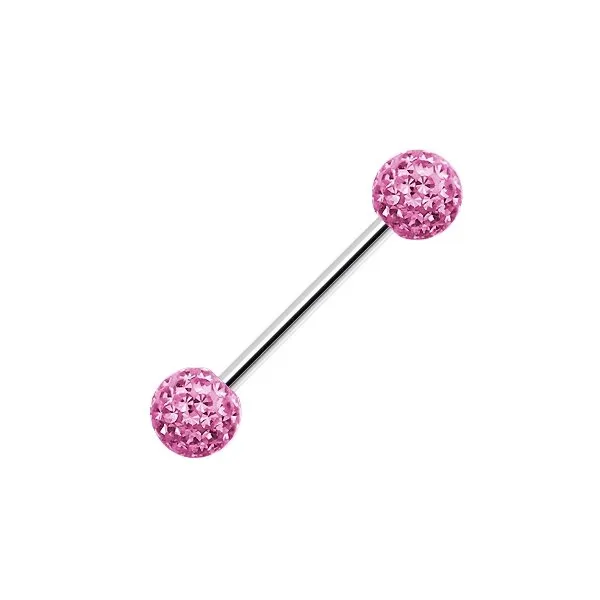 	Barbell con Palline con Brillantini misura 1.6 x 16 mm colore Rosa