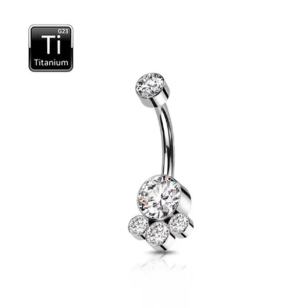 Piercing ombelico in tatanio con pietre