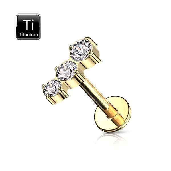 Helix/ tRAGUS in titanio con trio di pietre