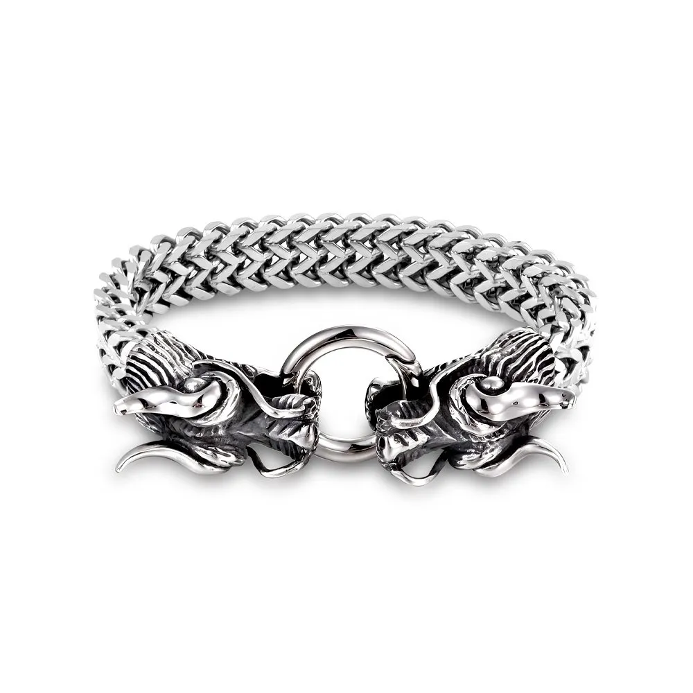 Bracciale con Testa di Drago in acciaio 316L