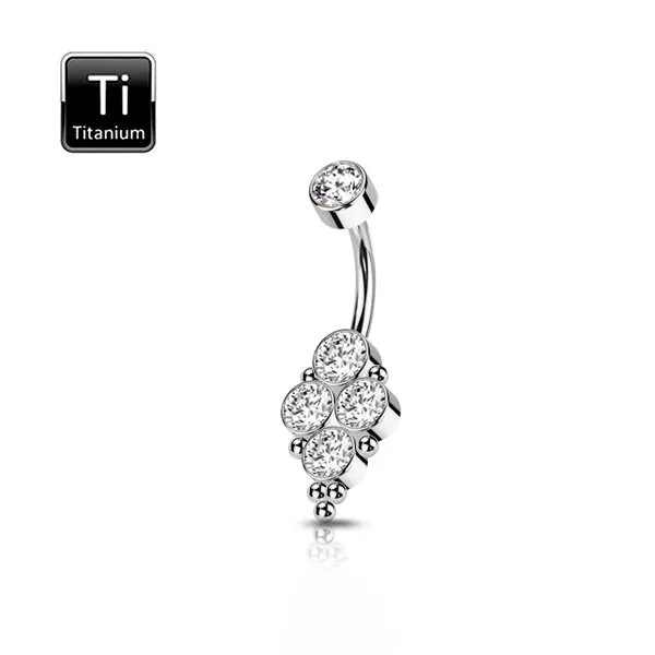 Piercing ombelico in tatanio con pietre