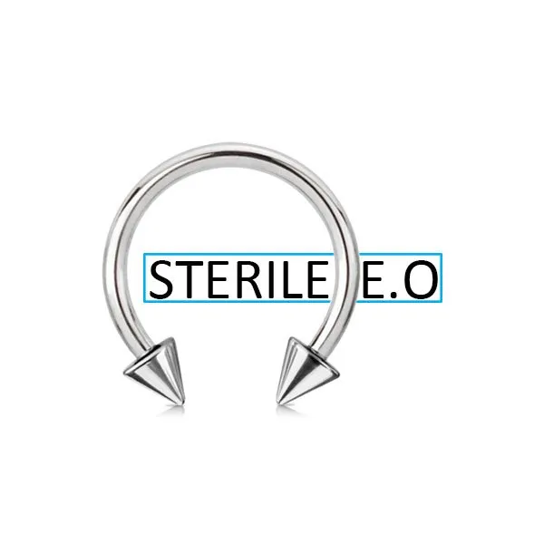 Circular Barbell con punte in acciaio 316L sterile misura 12 x 12 x 3 mm