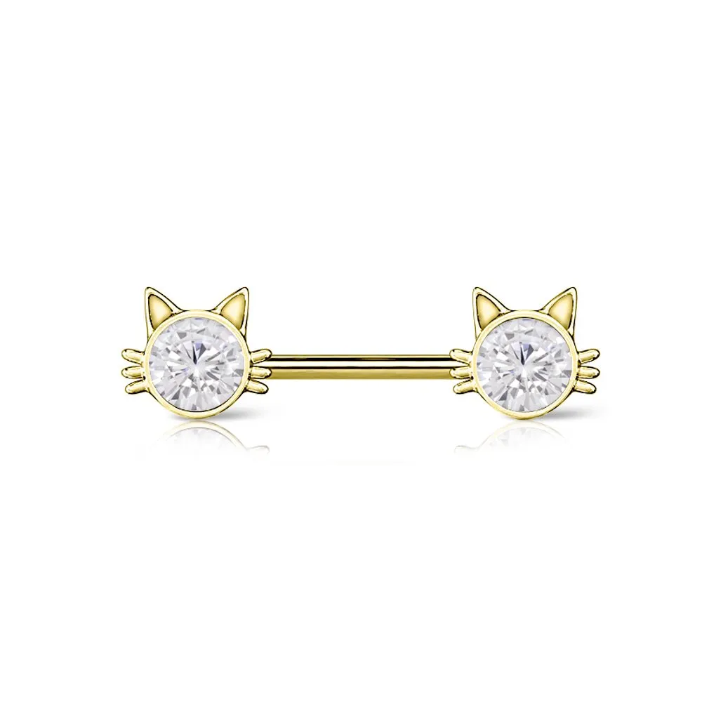 Piercing al capezzolo con testa gatto