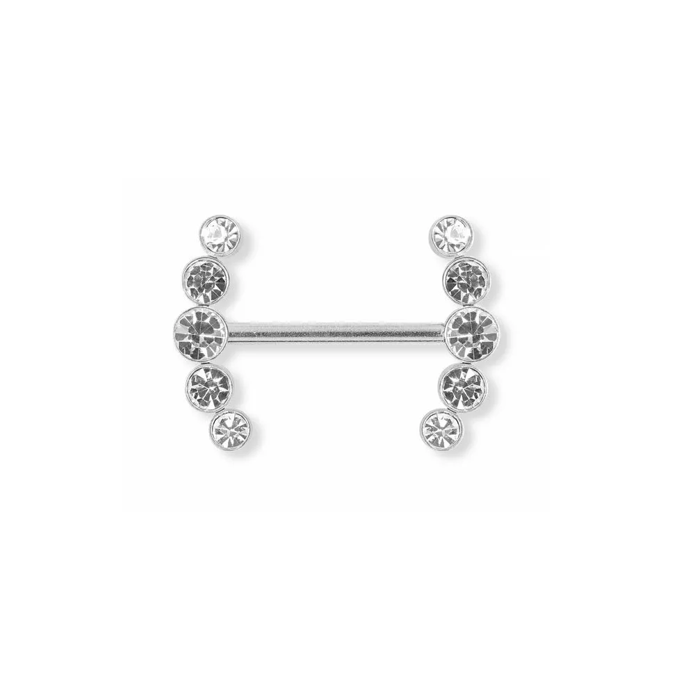 Piercing al capezzolo con pietre in acciaio 316L