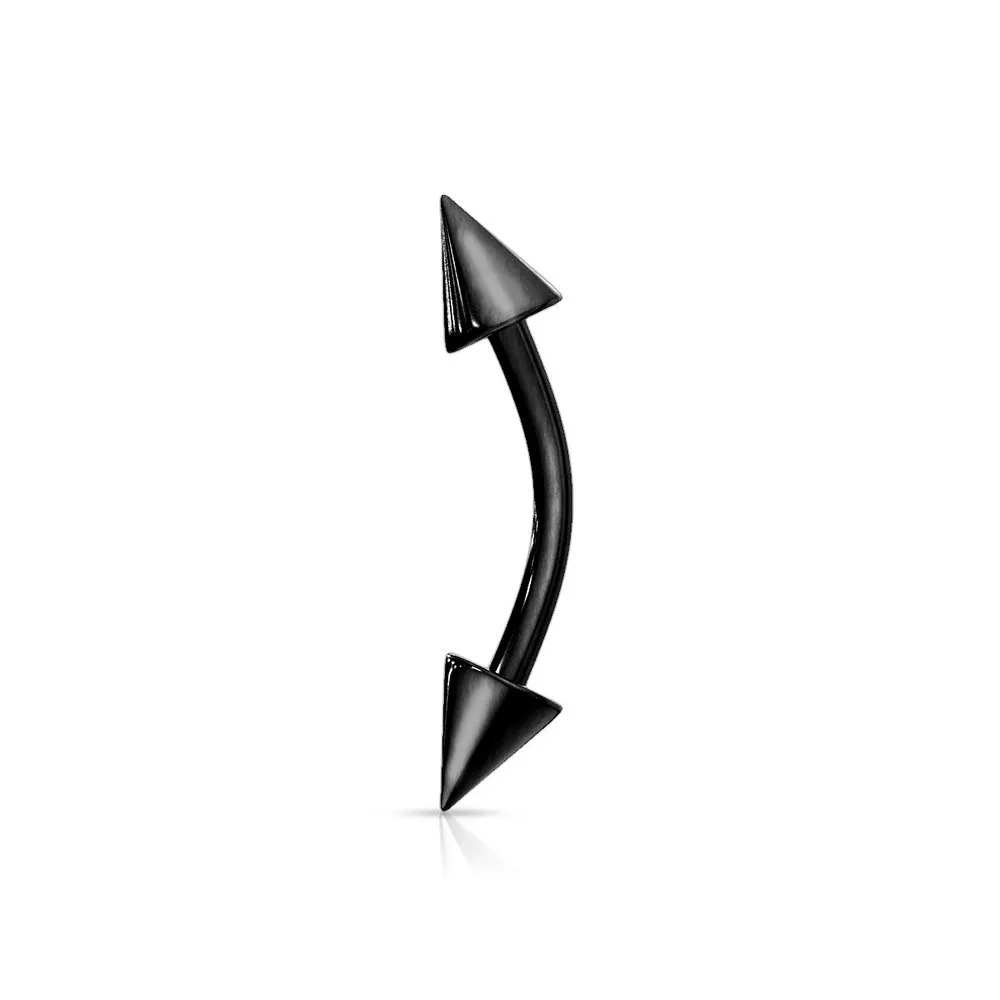 Barra curva piercing con punte 1.2 x 06 x 3 colore nero 