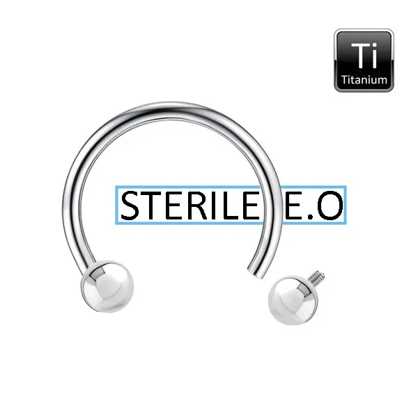 Circular Barbell filettatura interna sterile in Titanio misura 1.6 x 10 x 4 mm