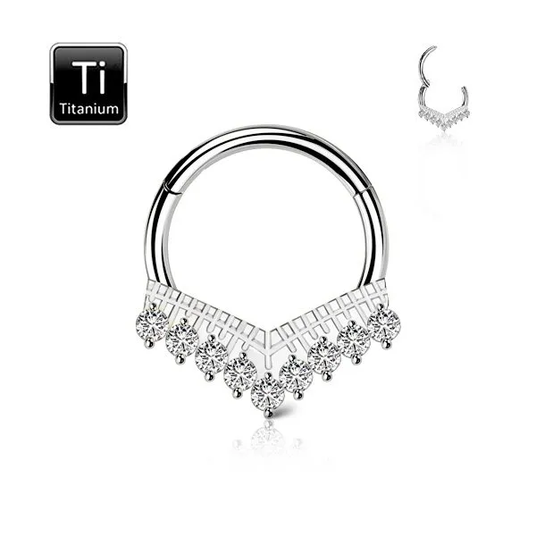 Cerchio segment in titanio con zircone 1.2 x 10 