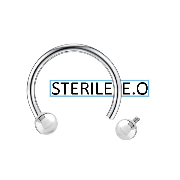 Circular Barbell filettatura interna sterile in acciaio 316L Misura 1.2 x 8 x 3 